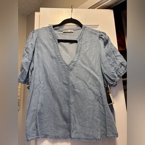 Devoted Thread Light Blue Denim Blouse